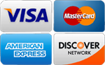 We accept Visa, Mastercard, American Express and Discover